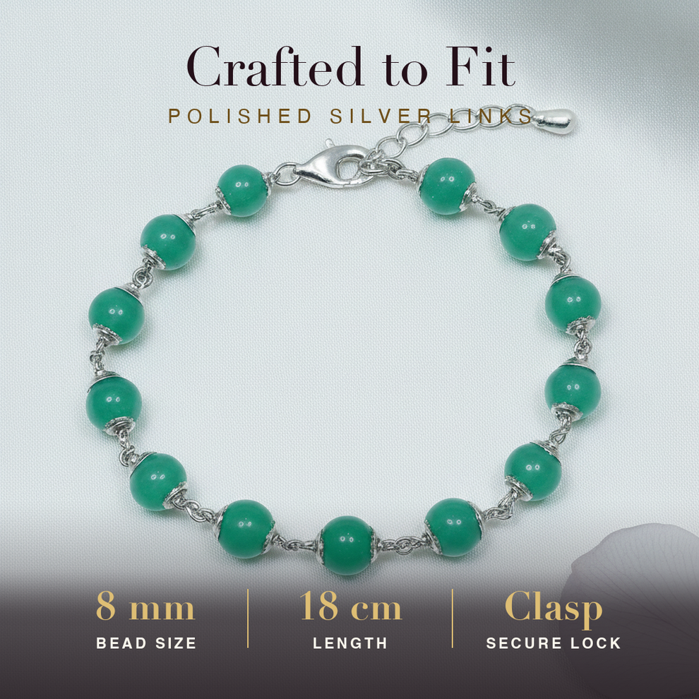 Silver Green Aventurine Bracelet size and fit