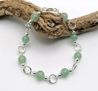 Green Aventurine Silver Bracelet