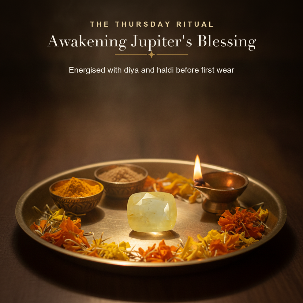 Yellow Sapphire (Pukhraj) — energised ritual