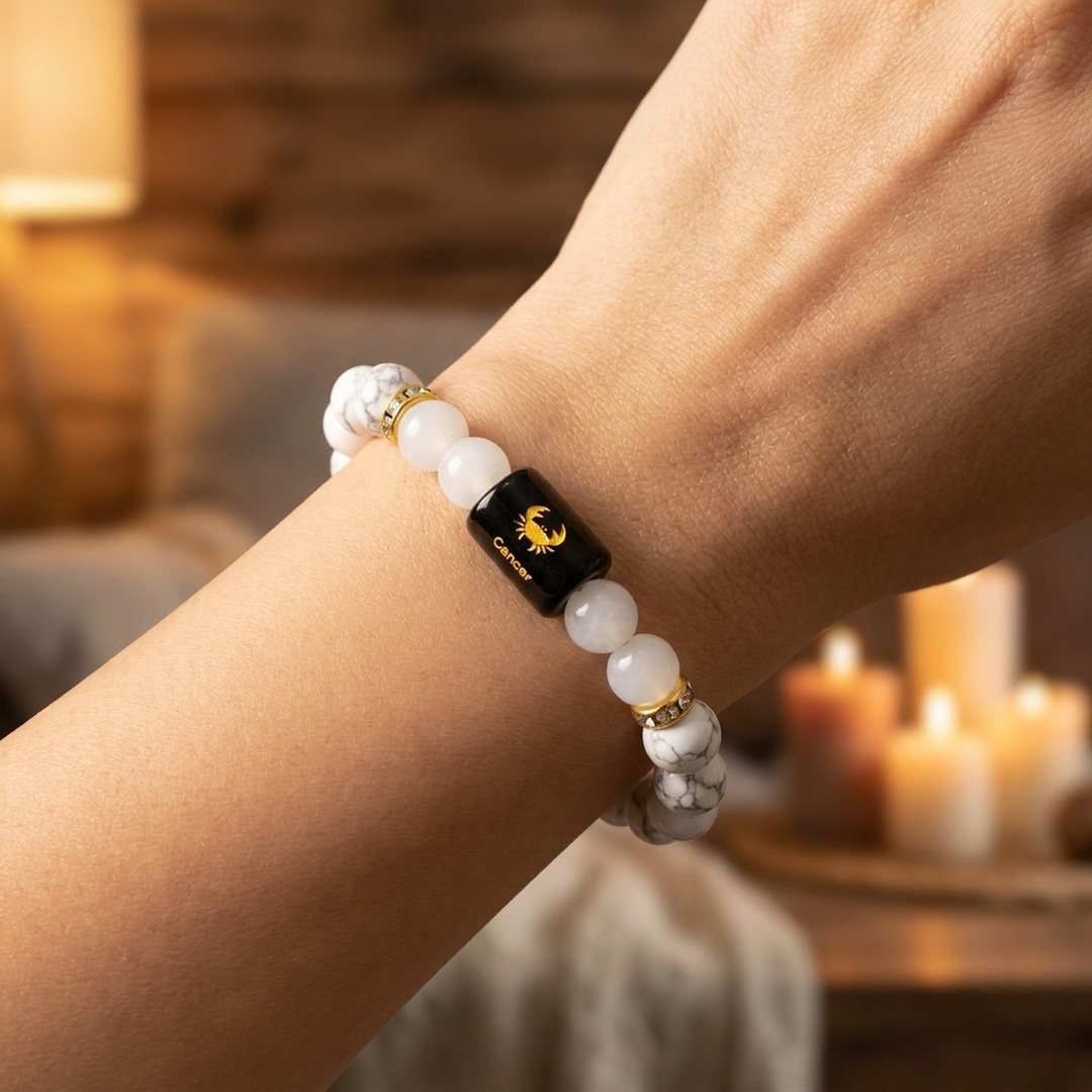 Cancer Zodiac Bracelet worn on wrist