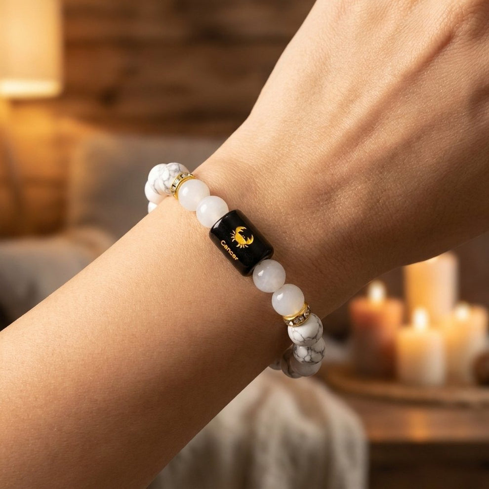 Cancer Zodiac Bracelet worn on wrist