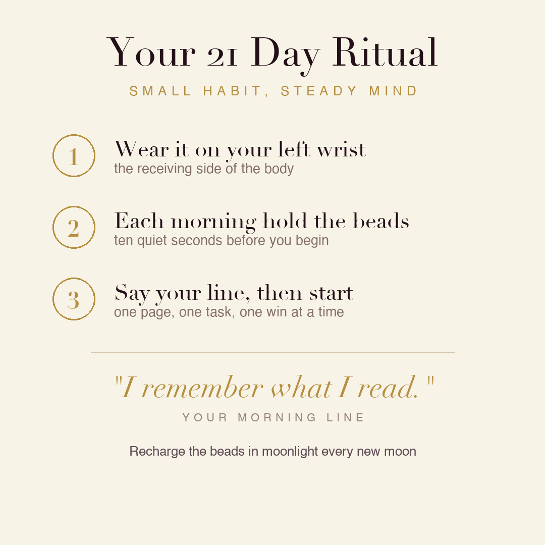 Study Aid Bracelet 21 day ritual