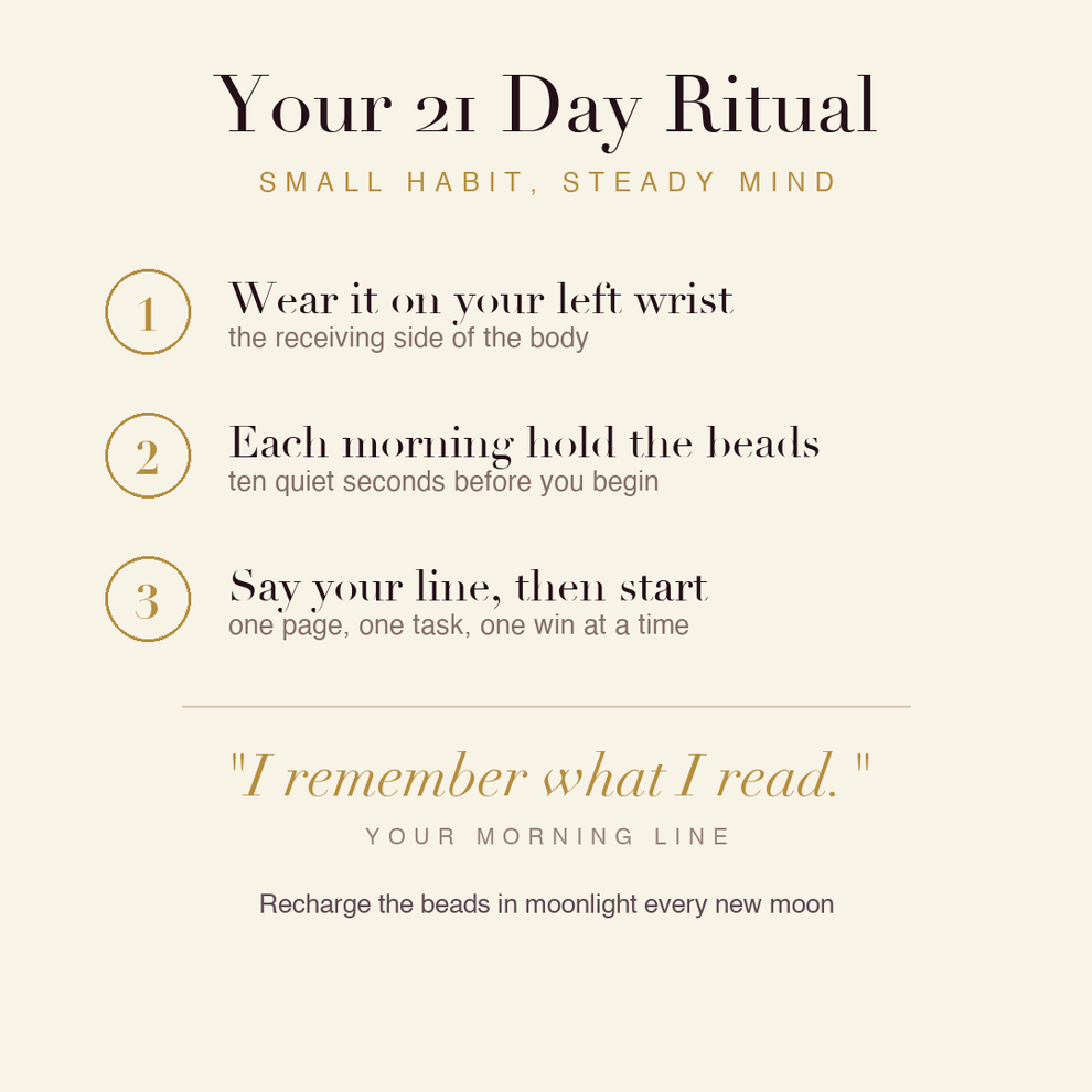 Study Aid Bracelet 21 day ritual
