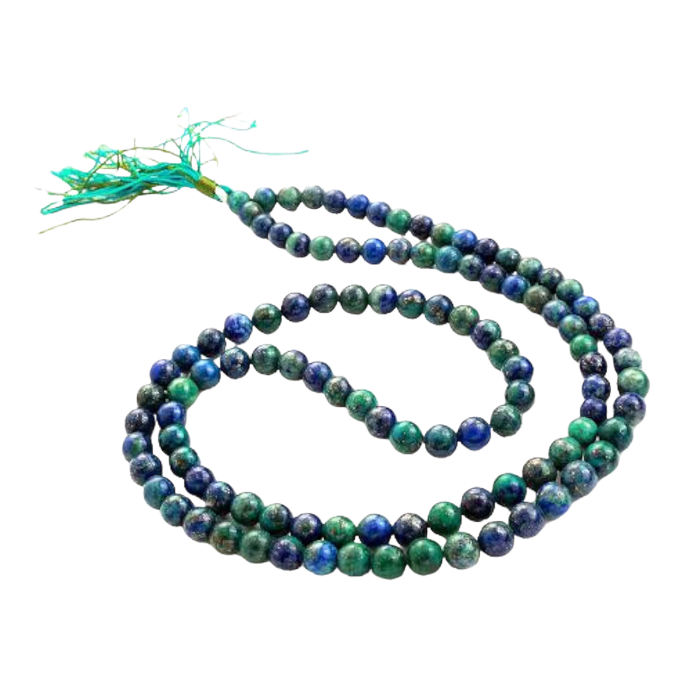 Aura Azurite Jap Mala (108 Beads, Energised)