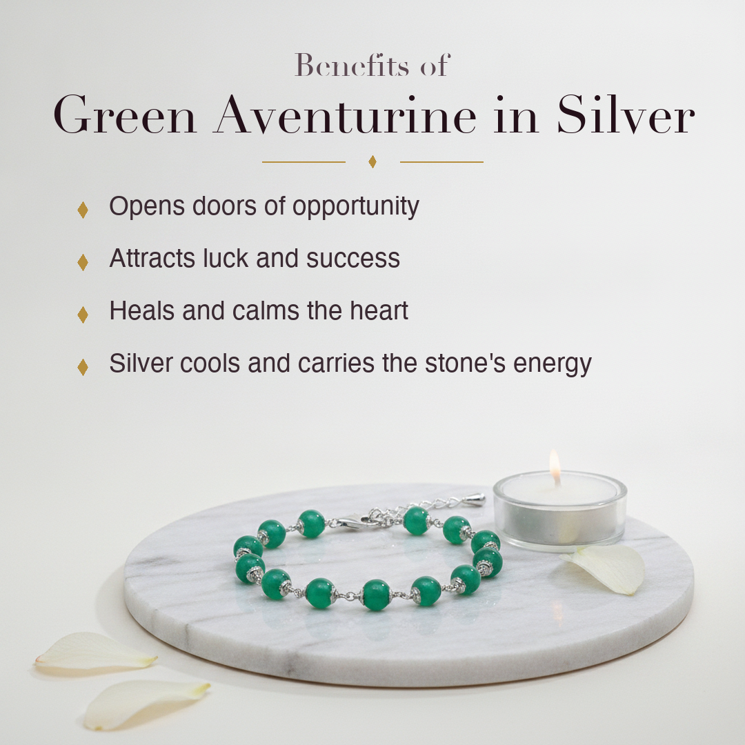 Silver Green Aventurine Bracelet benefits