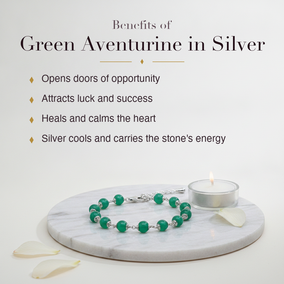 Silver Green Aventurine Bracelet benefits