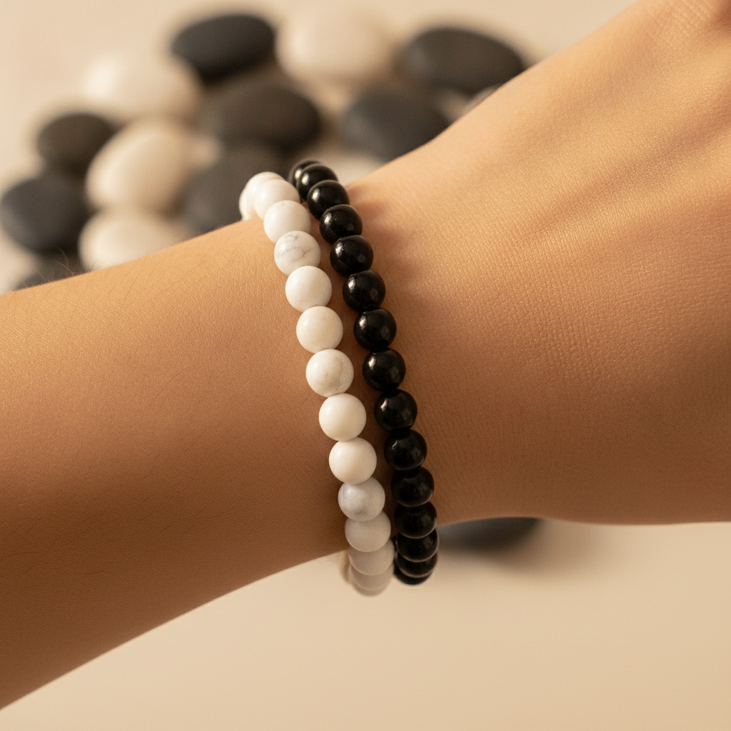 Yin-Yang Balance Bracelet in use