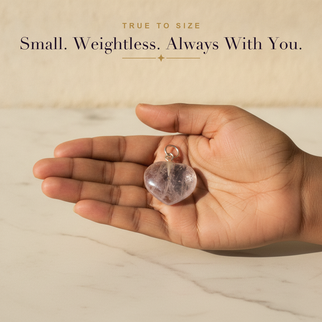 Rose Quartz Heart Pendant size and fit