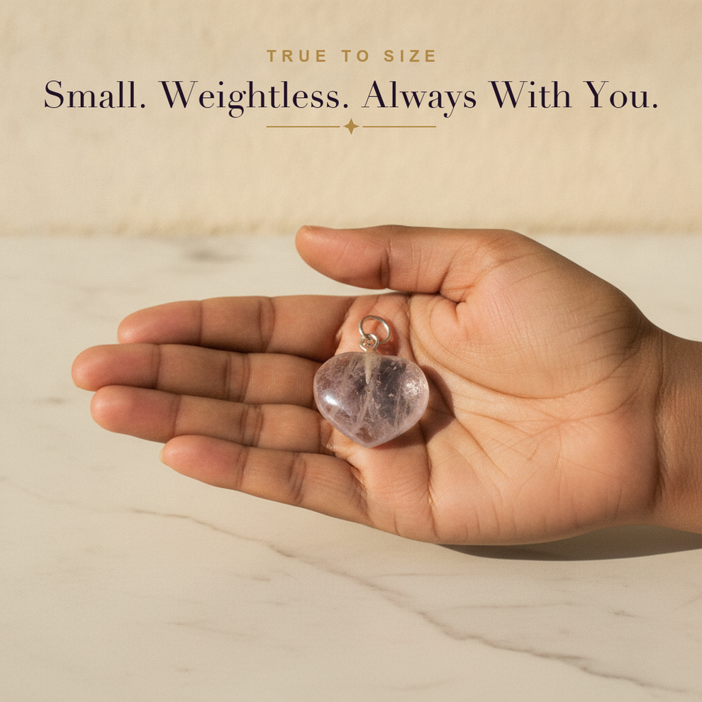 Rose Quartz Heart Pendant size and fit