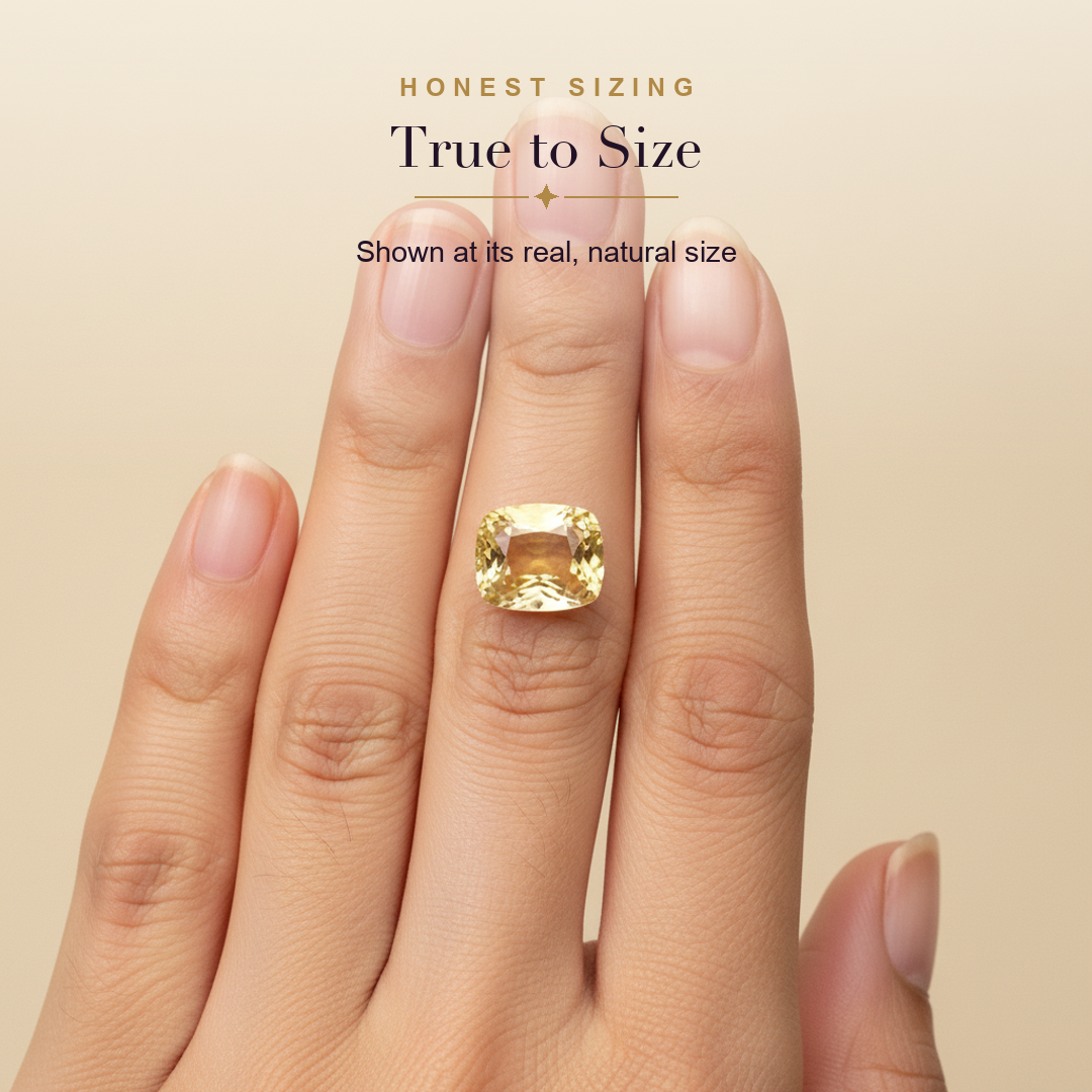 Yellow Sapphire (Pukhraj) — true to size