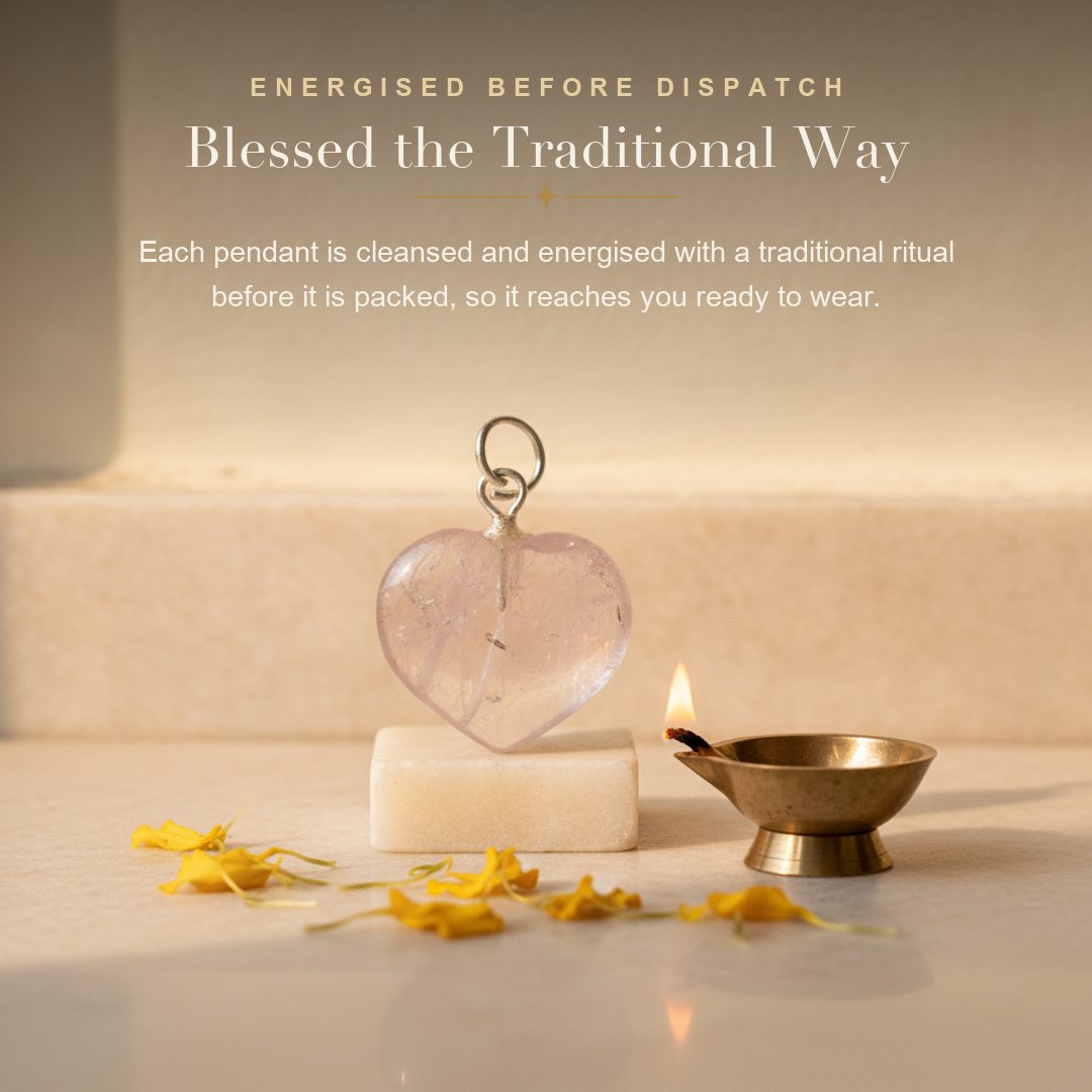 Rose Quartz Heart Pendant — energised ritual