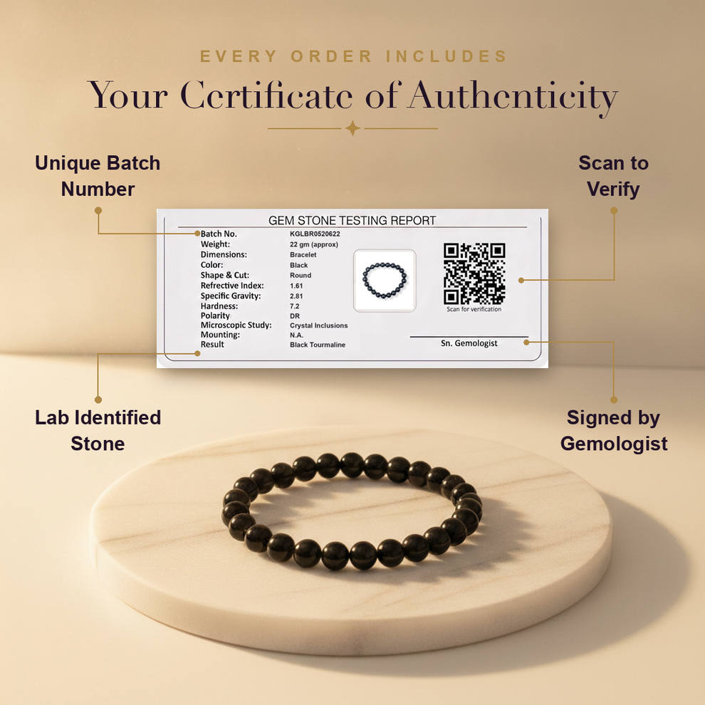 Certificate — Black Tourmaline Bracelet