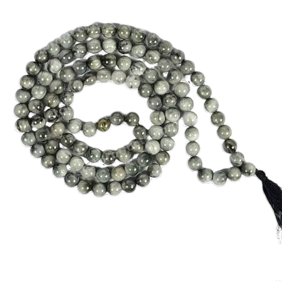 Aura Black Cat's Eye Jap Mala (108 Beads, Energised)