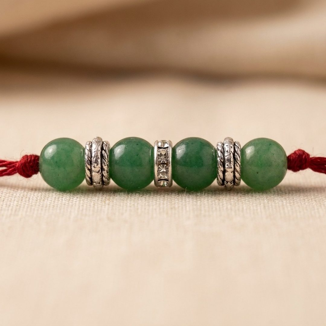 Harit Jade Rakhi natural stone detail