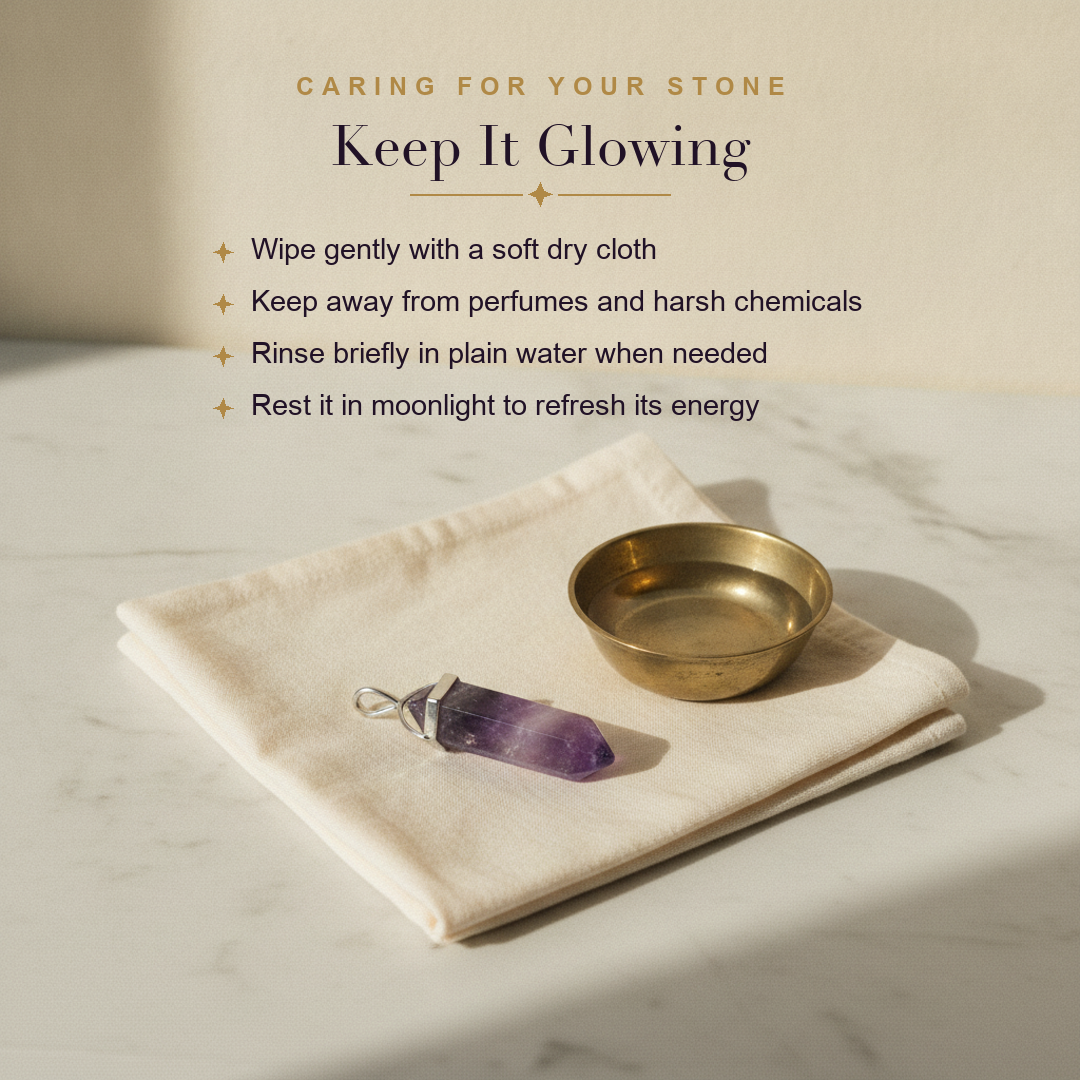 Amethyst Heart Pendant — care guide