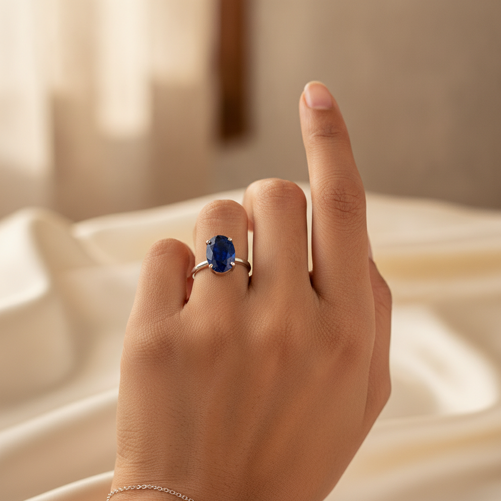 Blue Sapphire (Neelam) — worn ring