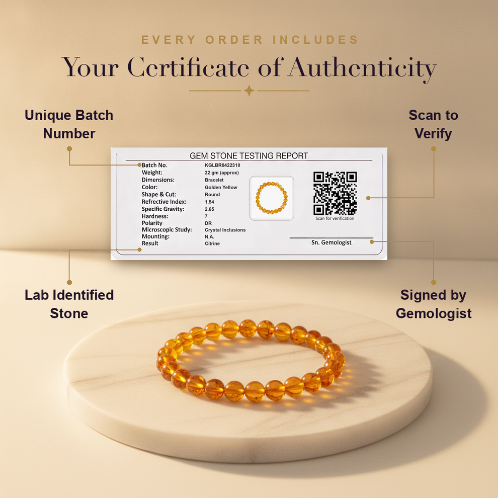 Certificate — Citrine Bracelet