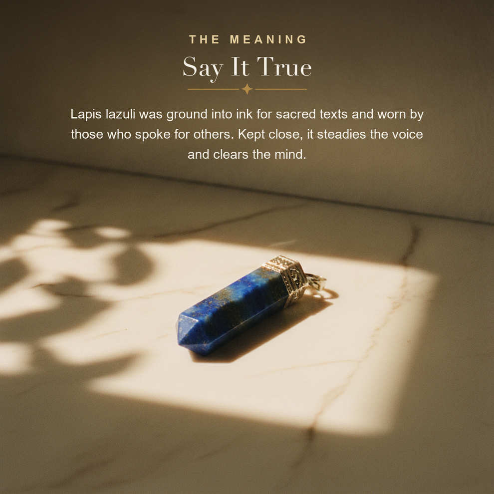 Lapis Lazuli Bullet Pendant — the meaning