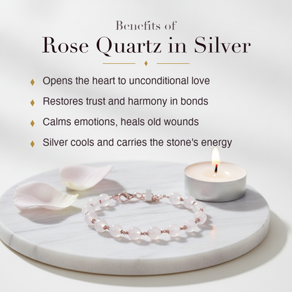 Benefits of Rosequartz Silver Bracelet