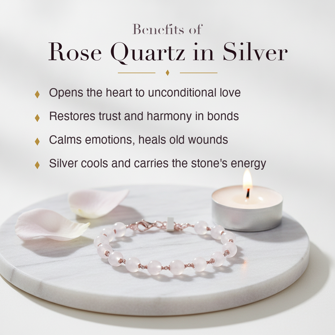 Silver Rose Quartz Bracelet benefits