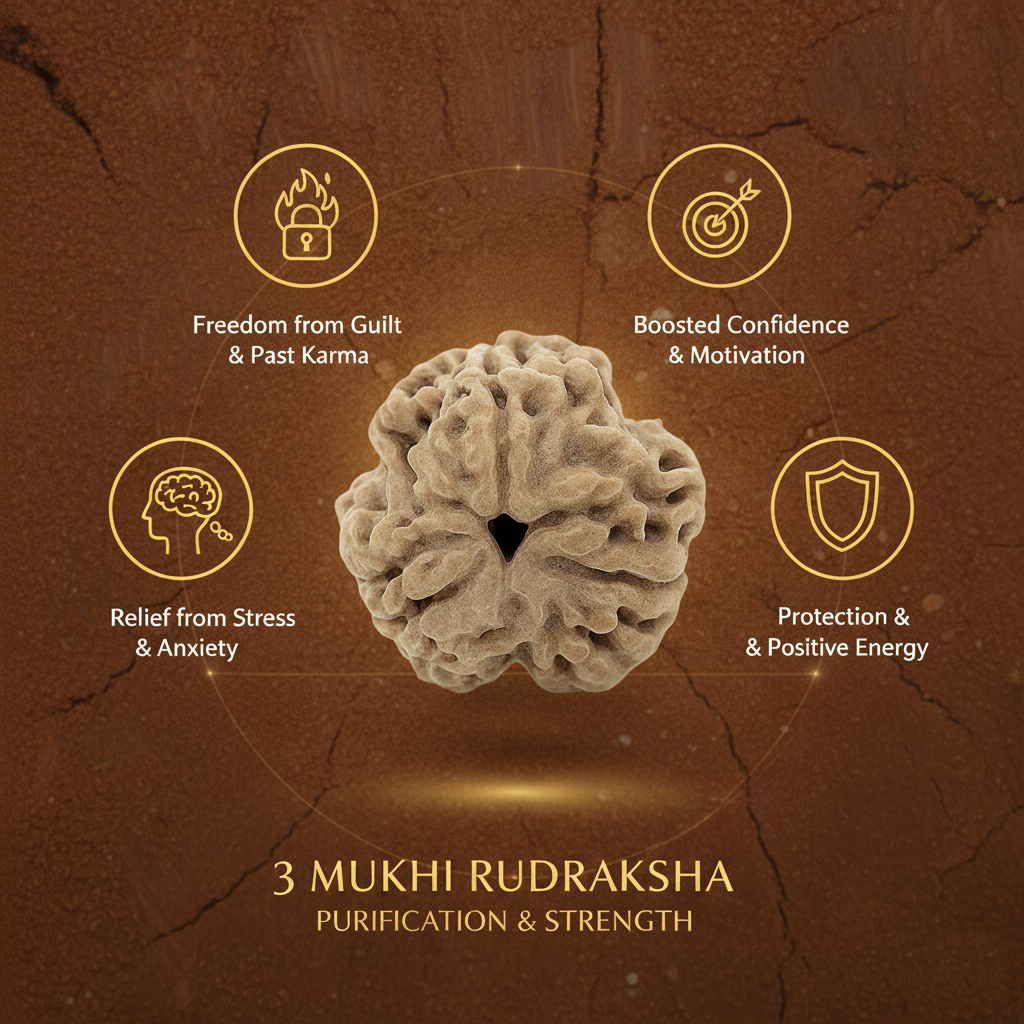 Benefits of 3 Mukhi Rudraksha