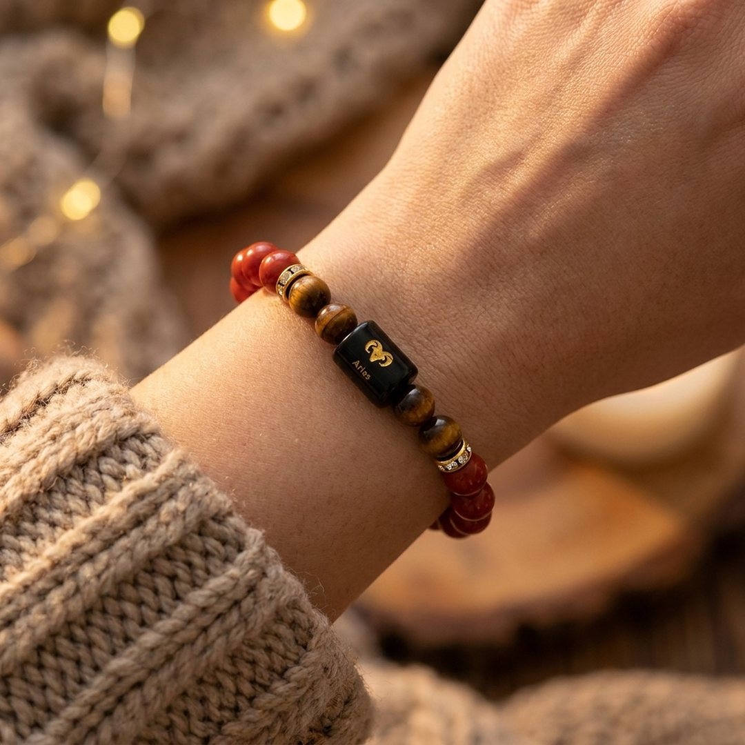 Aries Zodiac Bracelet worn on wrist