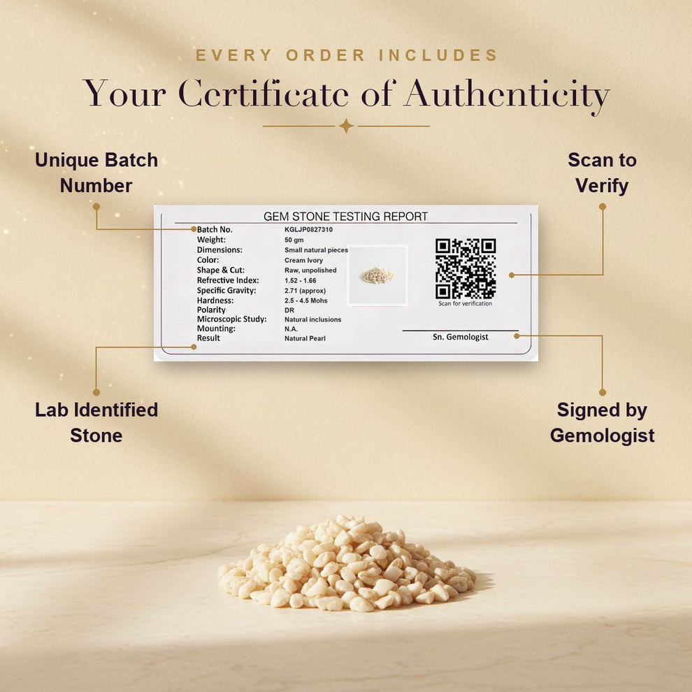 Jal Pravah Pearl - certificate of authenticity