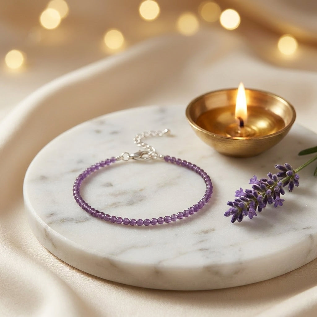 Divine Amethyst Anklet — For Sister