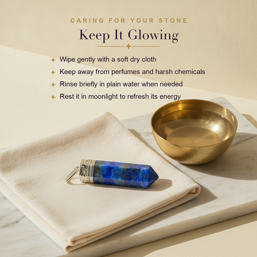 Lapis Lazuli Bullet Pendant — care guide