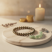 Lucky Carry Combo (Pyrite Bracelet + Green Aventurine Keychain)