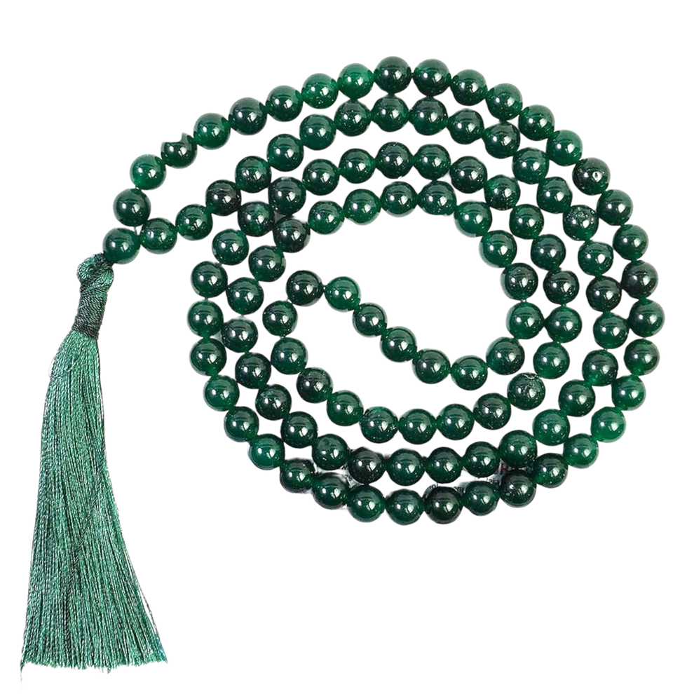 Aura Green Jade Jap Mala (108 Beads, Energised)