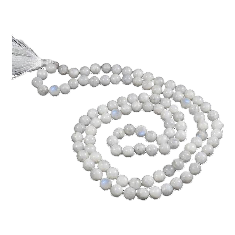 Aura Moonstone Jap Mala (108 Beads, Energised)