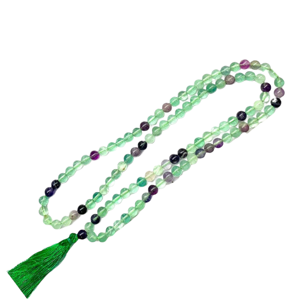 Aura Multi Fluorite Jap Mala (108 Beads, Energised)