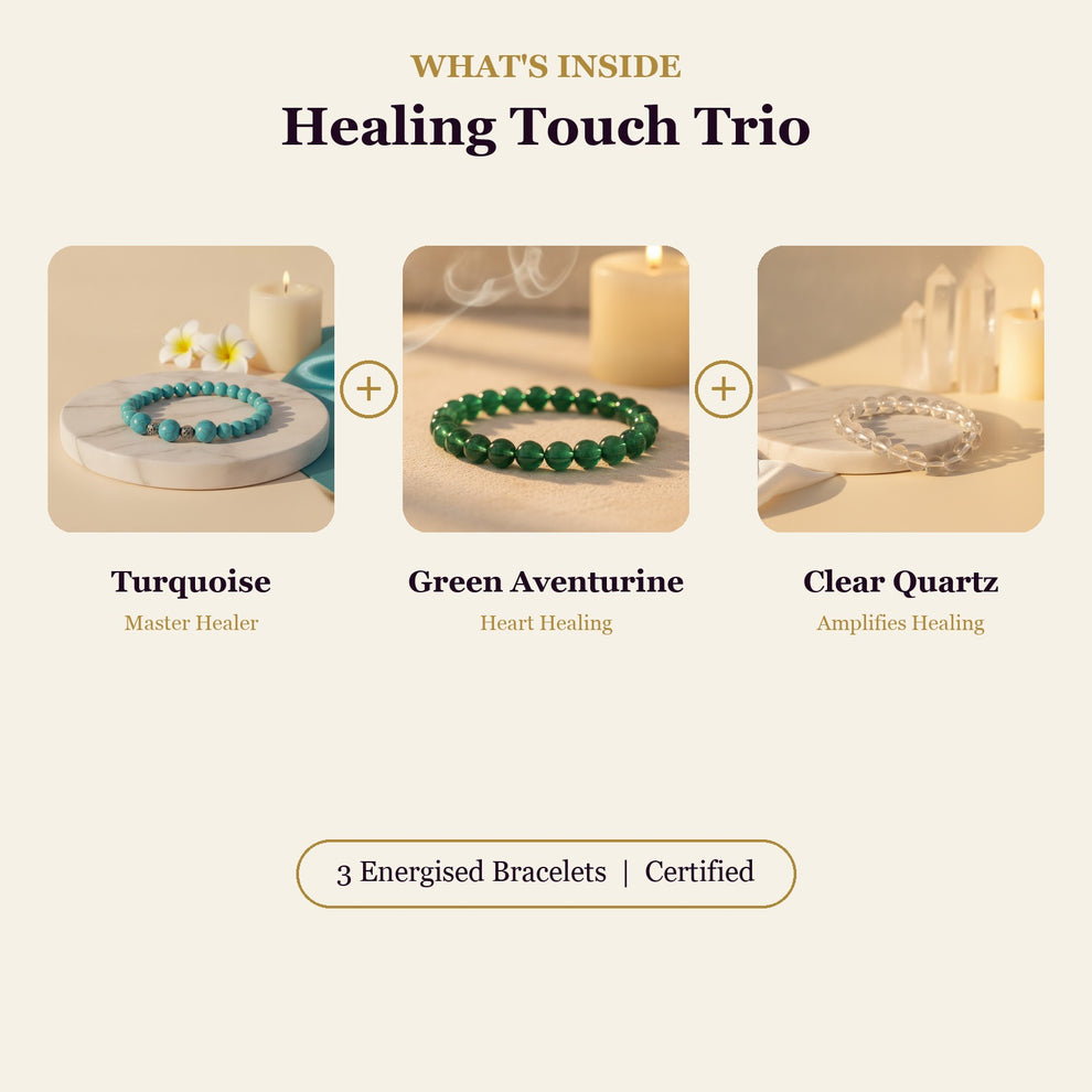 Healing Touch Trio (Turquoise + Green Aventurine + Clear Quartz)