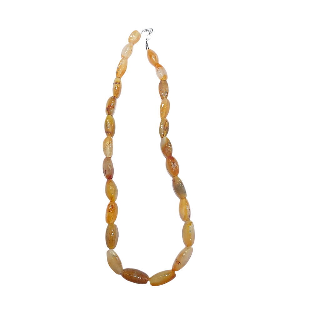 Aura Orange Hakik Mala (18 inch, Natural & Energised)