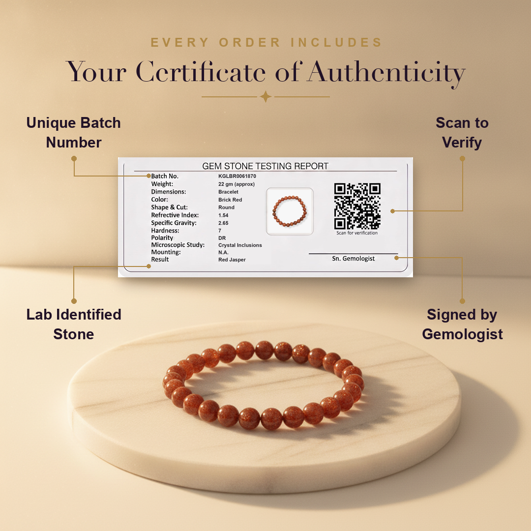 Certificate — Red Jasper Bracelet