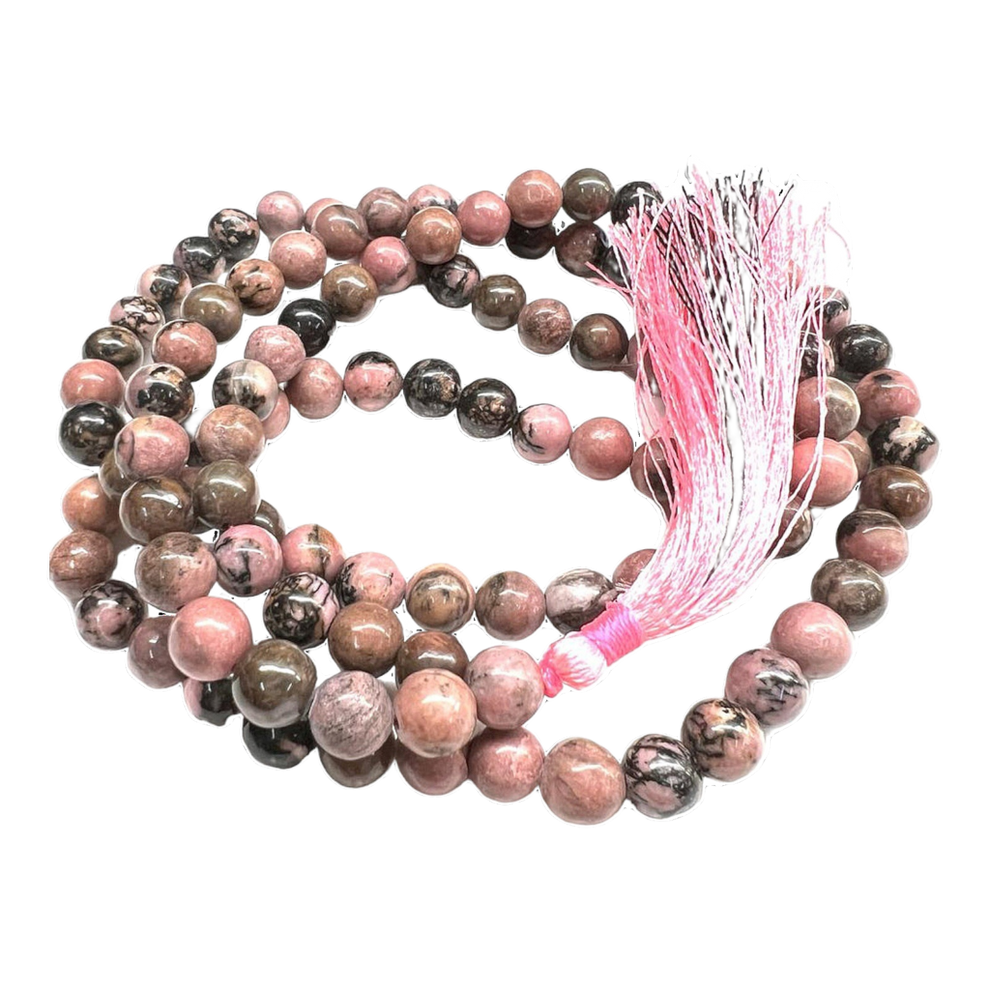 Aura Rhodonite Jap Mala (108 Beads, Energised)