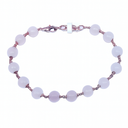 Rosequartz Silver Bracelet