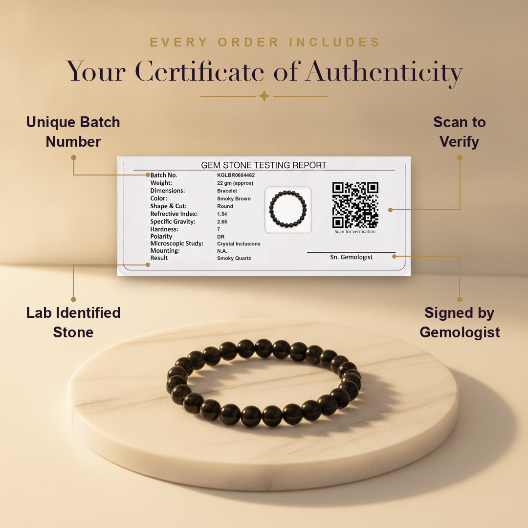 Certificate — Smoky Quartz Bracelet