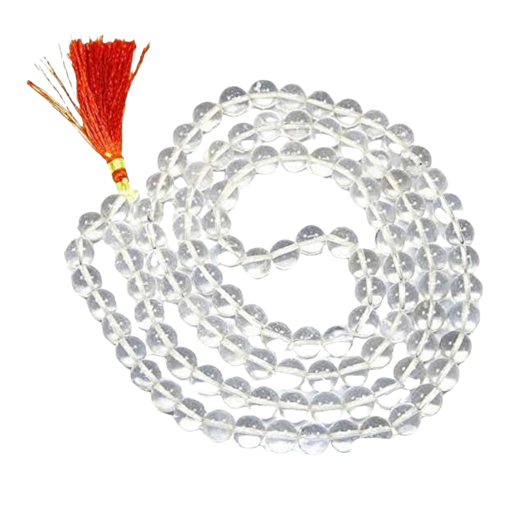 Aura Clear Quartz Jap Mala (108 Beads, Energised)