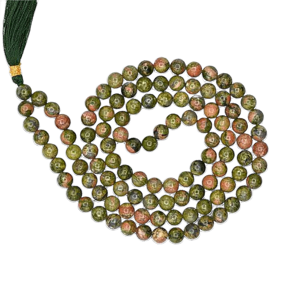Aura Unakite Jap Mala (108 Beads, Energised)