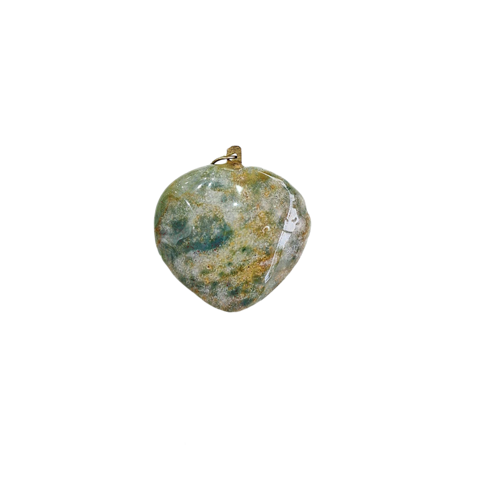 Aura Unakite Heart Pendant (Natural & Energised)