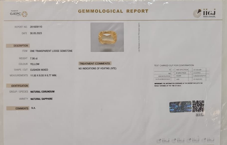 Certified Natural Yellow Sapphire Stone (Premium) - Sri Lanka (Jupiter's Gem)