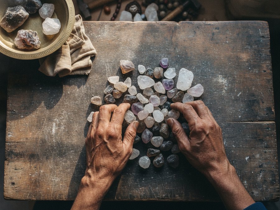Real, raw crystals