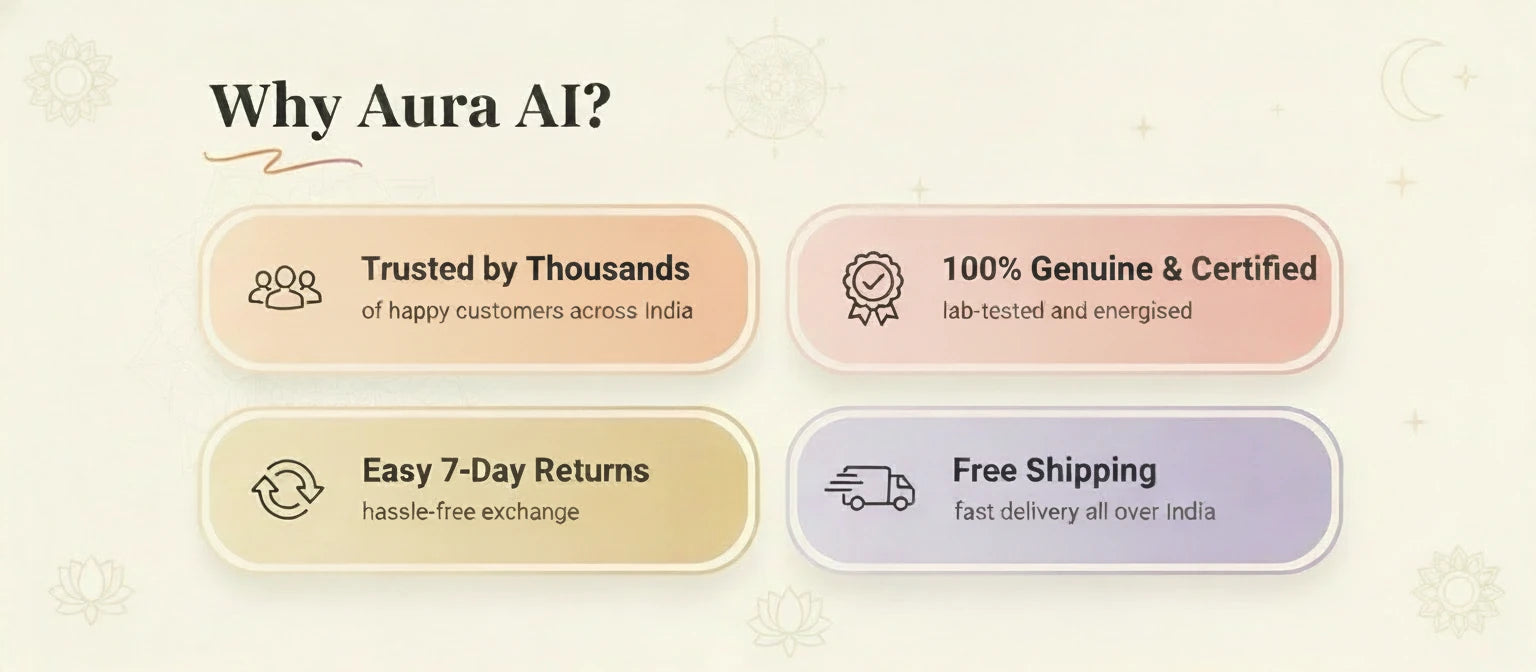 Why Aura AI - trusted by thousands, 100% genuine and certified, easy 7-day returns, free shipping all over India